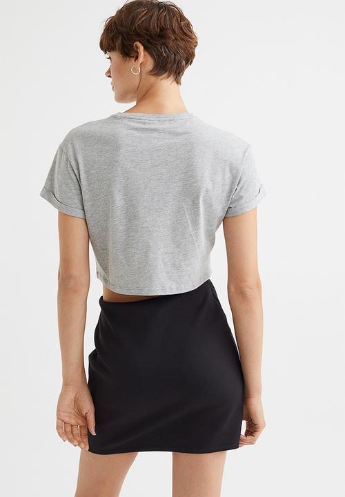 H&M - Short jersey skirt - black