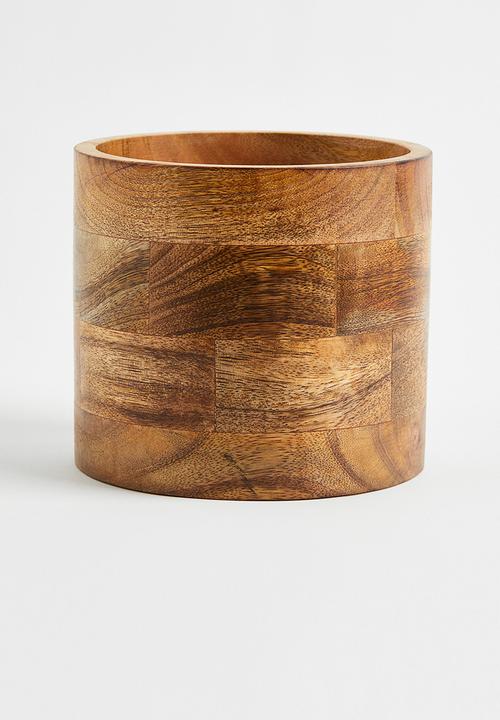 Wooden plant pot - brown