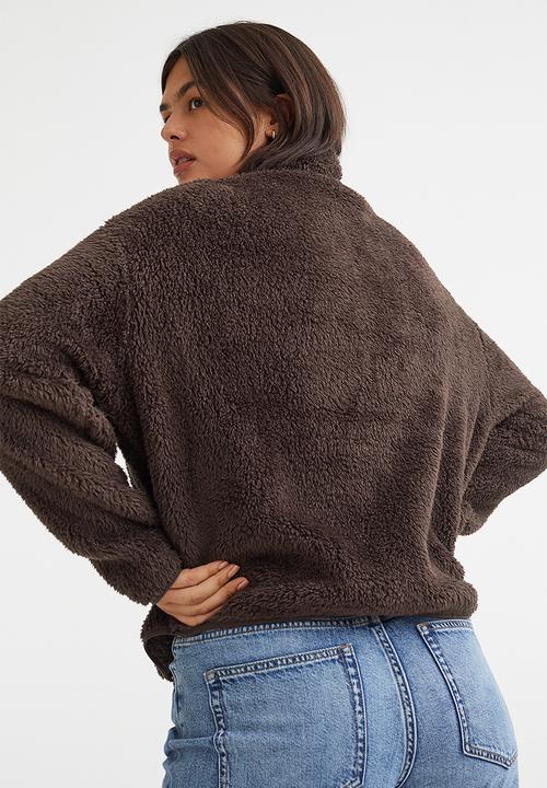 H&M - Faux shearling top - dark brown
