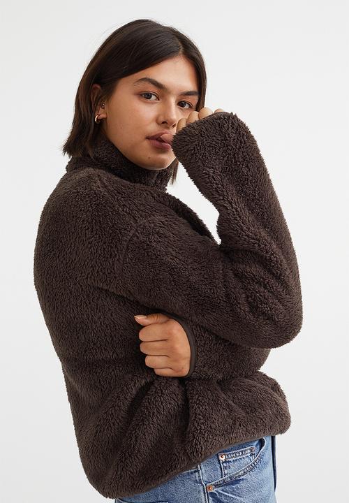 H&M - Faux shearling top - dark brown