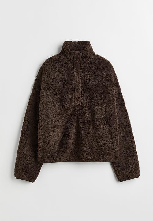H&M - Faux shearling top - dark brown