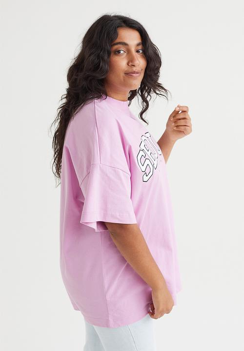 H&M - Oversized T-shirt - light pink/seoul