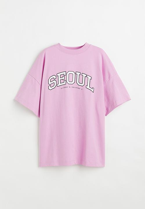 H&M - Oversized T-shirt - light pink/seoul