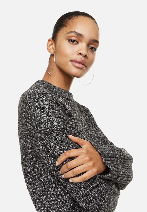 H&M - Oversized rib-knit jumper - black marl