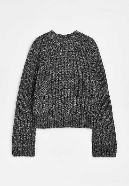 H&M - Oversized rib-knit jumper - black marl