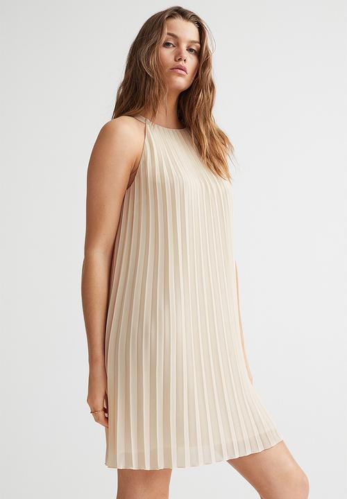 H&M - Pleated dress - light beige