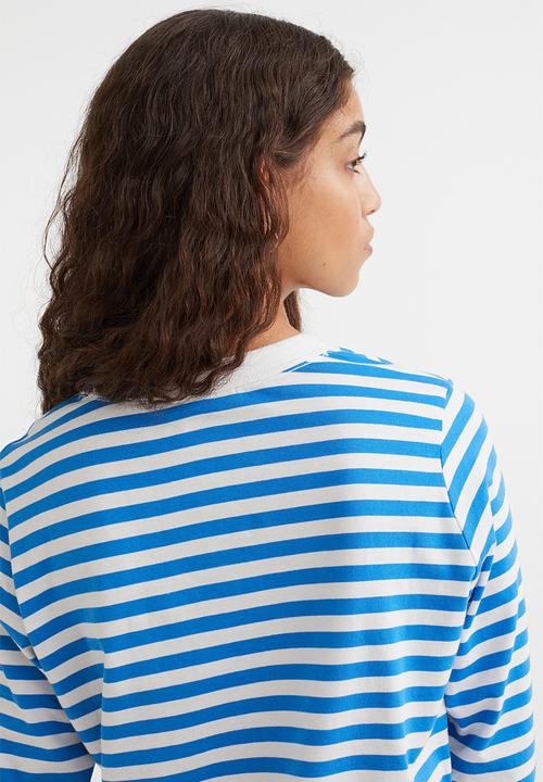 H&M - Cotton jersey top - blue/striped