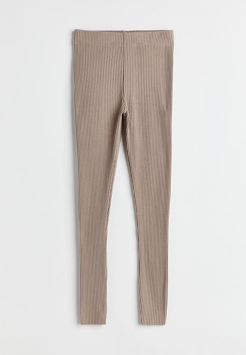 H&M - Ribbed leggings - beige