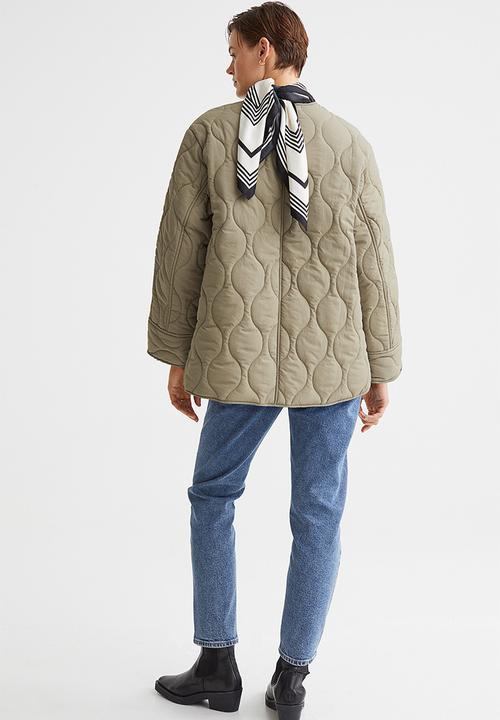 H&M - Quilted jacket - light green-beige