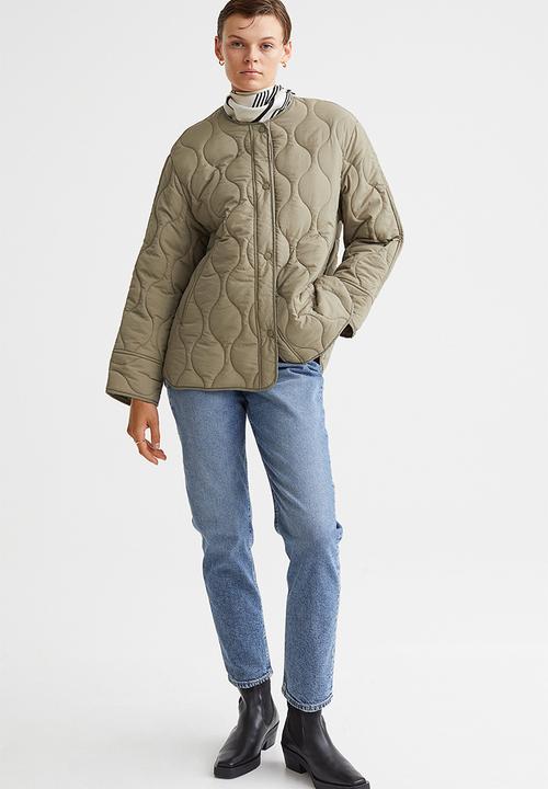 H&M - Quilted jacket - light green-beige