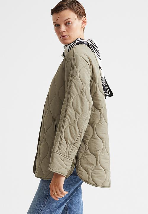 H&M - Quilted jacket - light green-beige