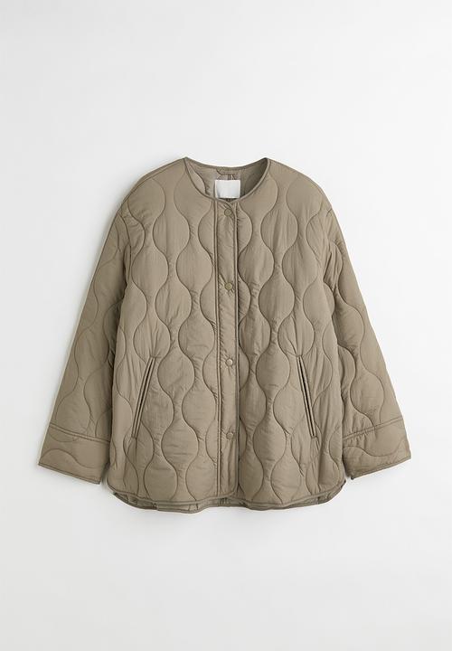 H&M - Quilted jacket - light green-beige