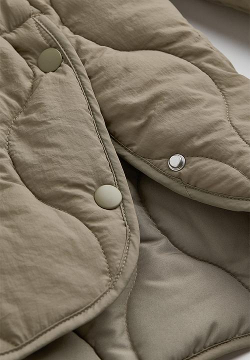 H&M - Quilted jacket - light green-beige