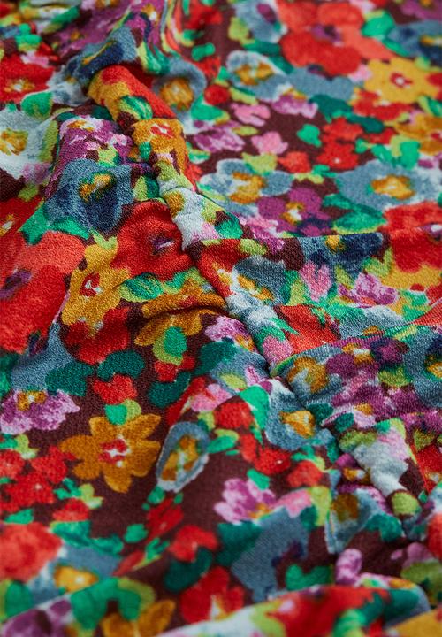H&M - Gathered dress - red/floral