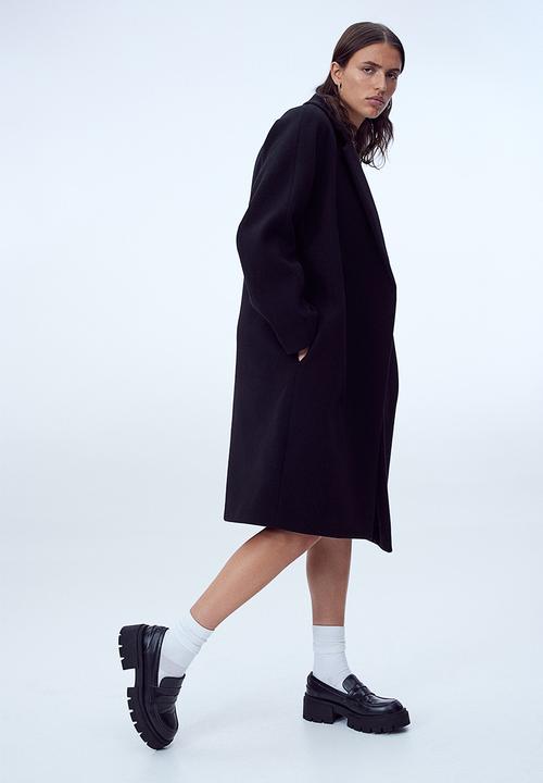 H&M - Double-breasted coat - black
