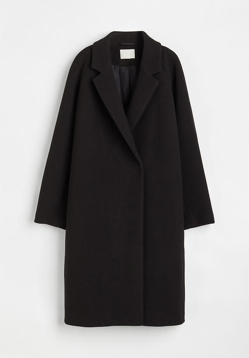 H&M - Double-breasted coat - black