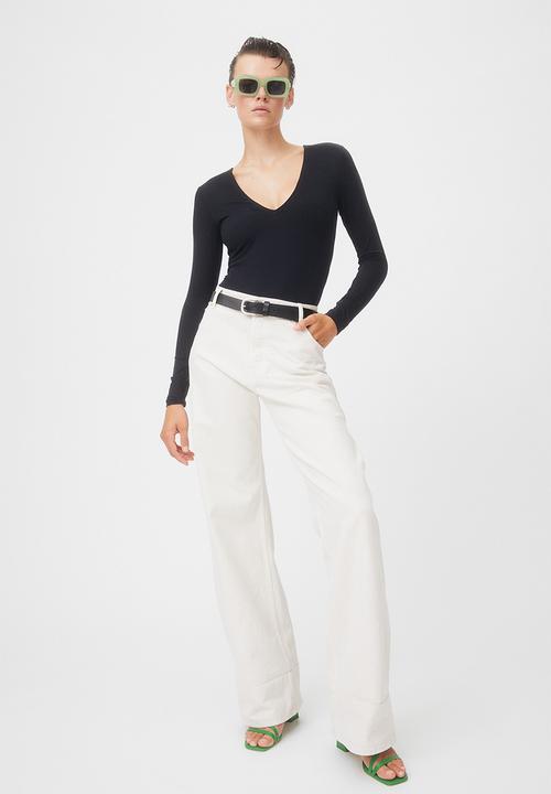 H&M - V-neck bodysuit - black