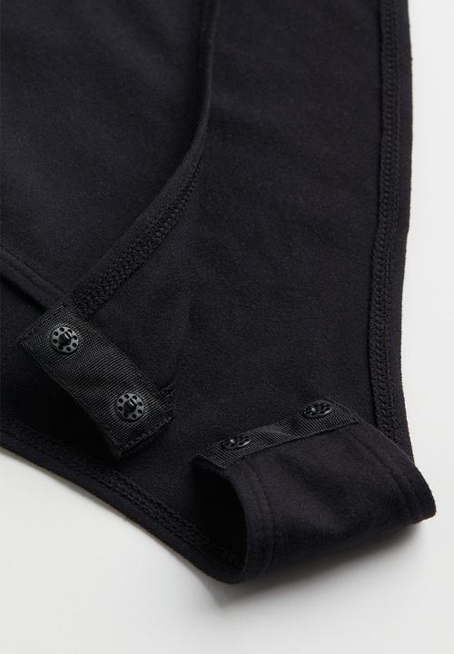 H&M - V-neck bodysuit - black