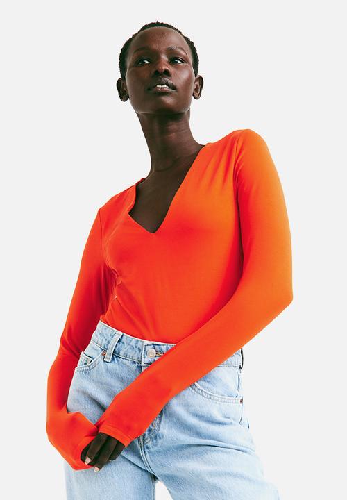 H&M - V-neck bodysuit - orange