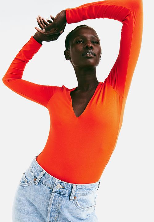 H&M - V-neck bodysuit - orange