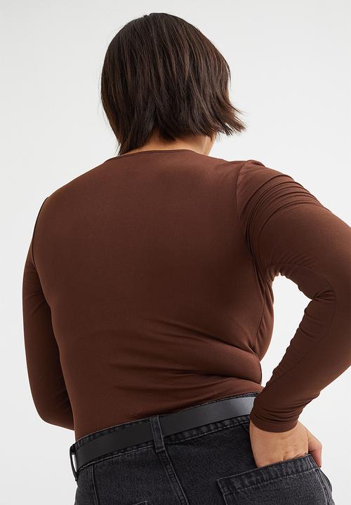 H&M - V-neck bodysuit - brown