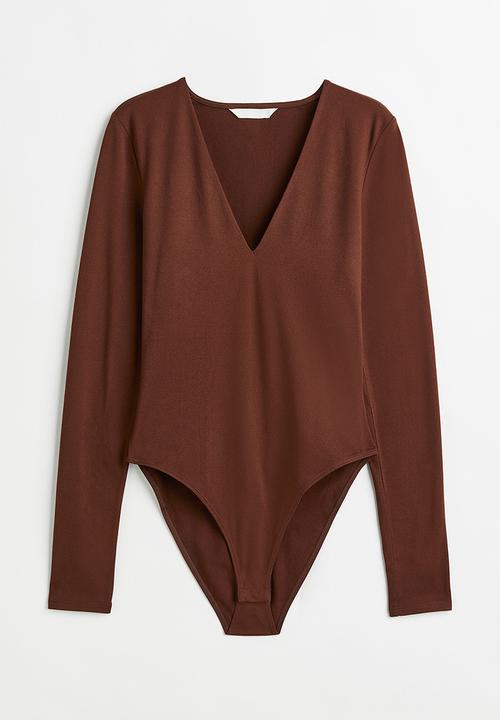 H&M - V-neck bodysuit - brown
