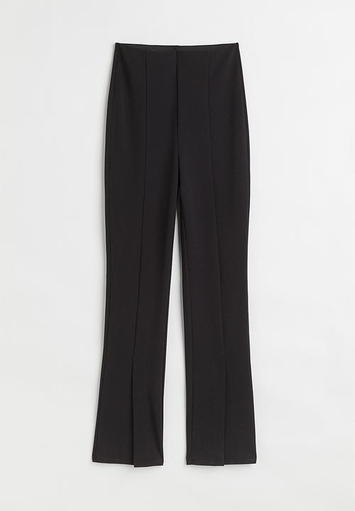 H&M - Flared slit-hem leggings - black