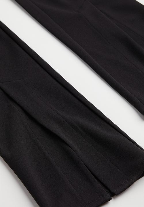 H&M - Flared slit-hem leggings - black