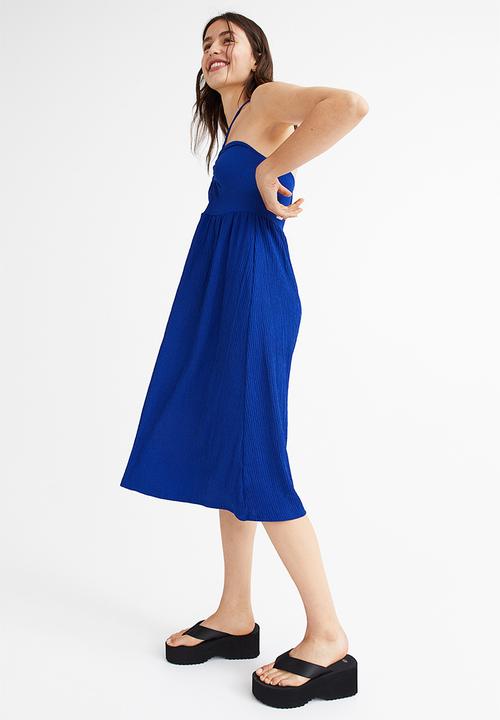 H&M - Crinkled halterneck dress - cornflower blue