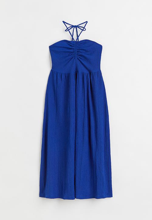 H&M - Crinkled halterneck dress - cornflower blue