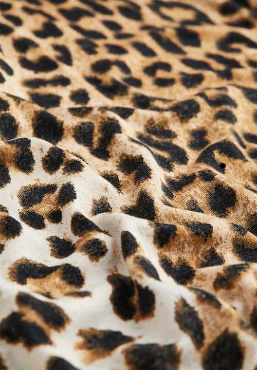 H&M - Polo-neck top - beige/leopard print