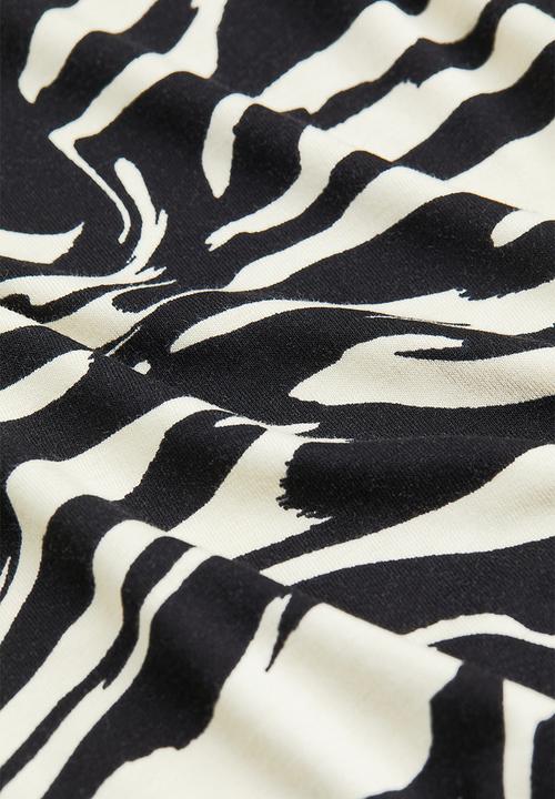 H&M - Polo-neck top - black/zebra-print