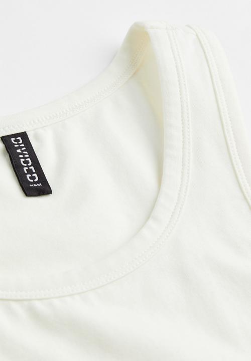 H&M - Crop top with sequins - white
