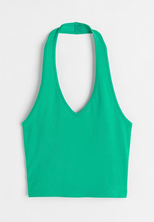 H&M - Halterneck v-neck top - green