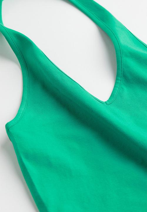 H&M - Halterneck v-neck top - green