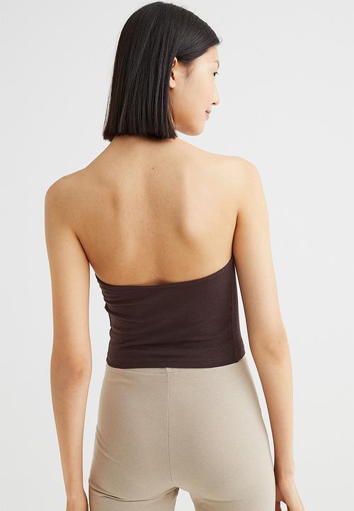 H&M - Halterneck v-neck top - brown