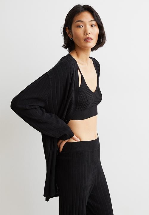 H&M - Viscose-blend crop top - black