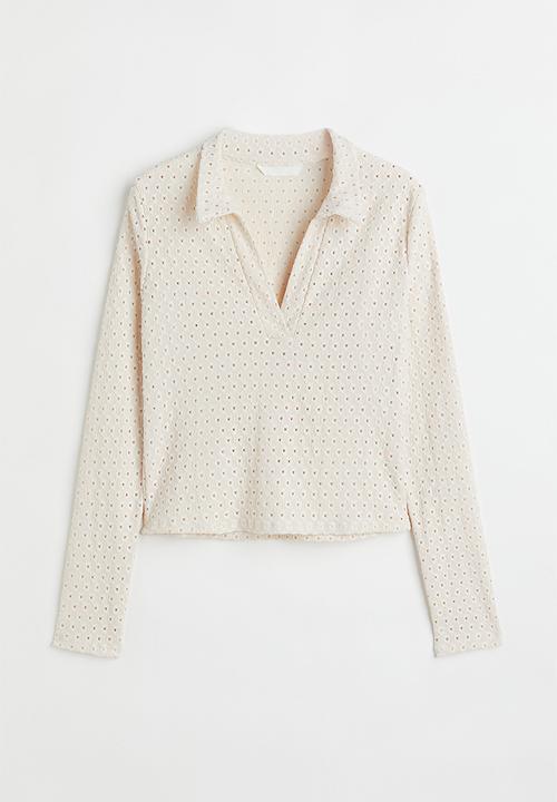 H&M - Collared top - light beige