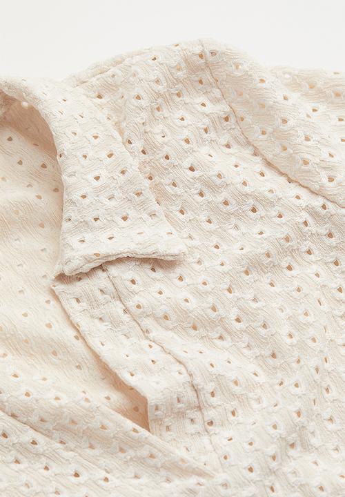 H&M - Collared top - light beige