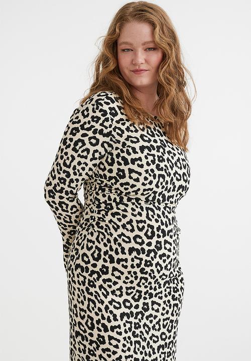 H&M - Patterned dress - white/leopard print