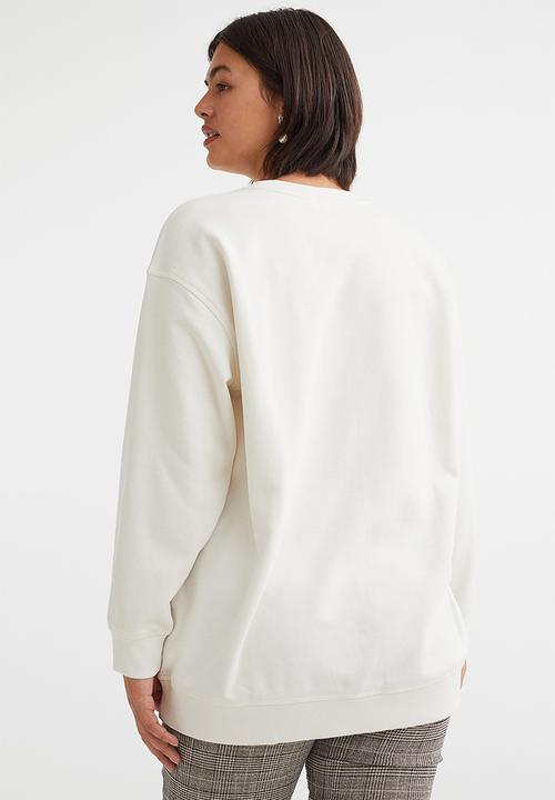 H&M - Oversized sweatshirt - white/salt lake city