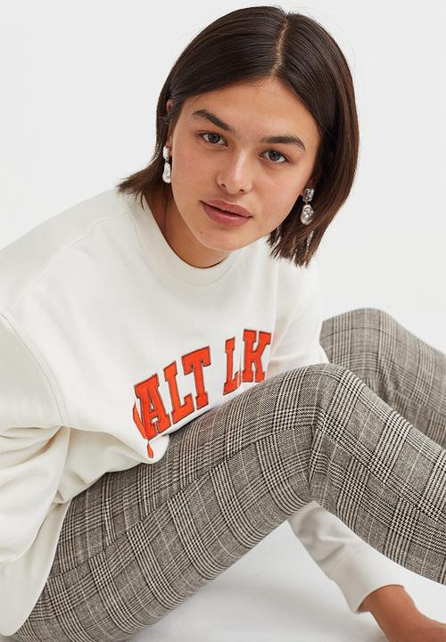 H&M - Oversized sweatshirt - white/salt lake city