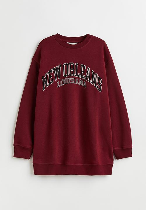 H&M - Oversized sweatshirt - dark red/new orleans