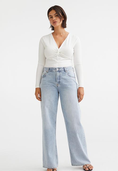 H&M - Knot-detail jersey top - white