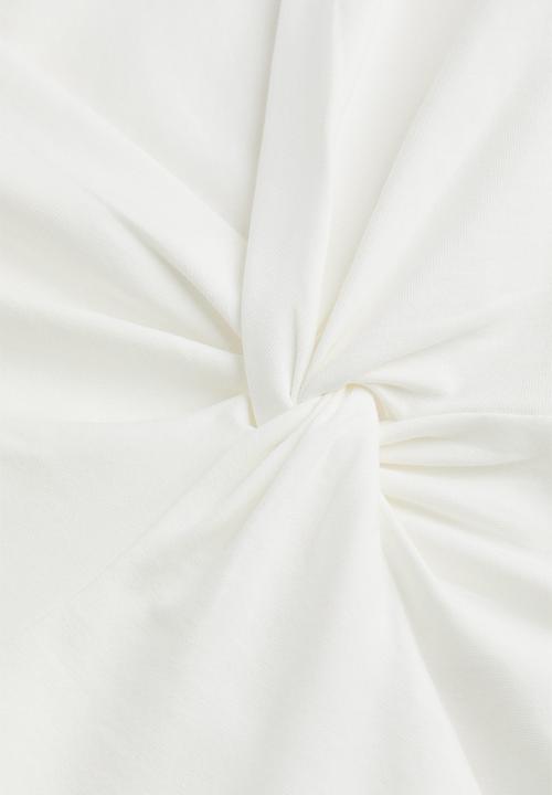 H&M - Knot-detail jersey top - white