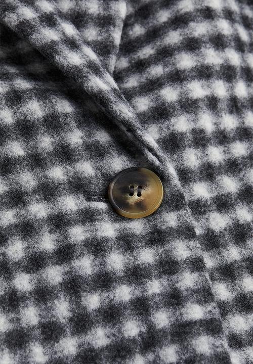 H&M - Oversized twill coat - black/checked