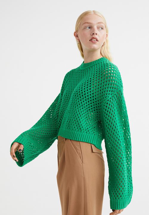 H&M - Hole-knit jumper - green