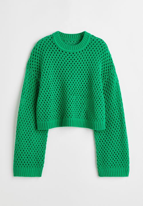 H&M - Hole-knit jumper - green