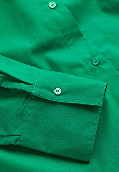 H&M - Oversized poplin shirt - bright green