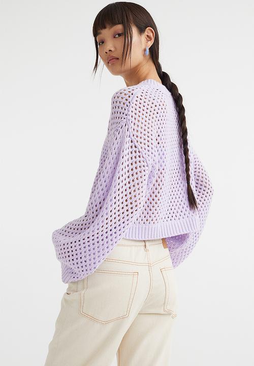 H&M - Hole-knit jumper - light purple